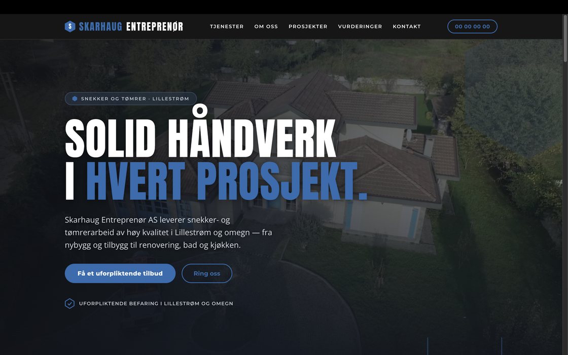 Nettside laget for Skarhaug Entreprenør
